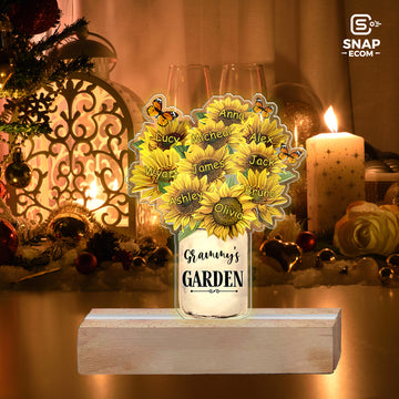 Personalized Sunflower Mother's Day Night Light Gift
