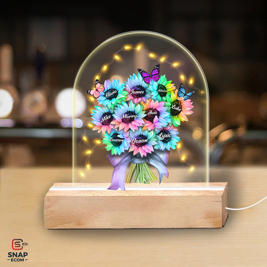 Personalized Colorful Sunflower Mother's Day Night Light Gift