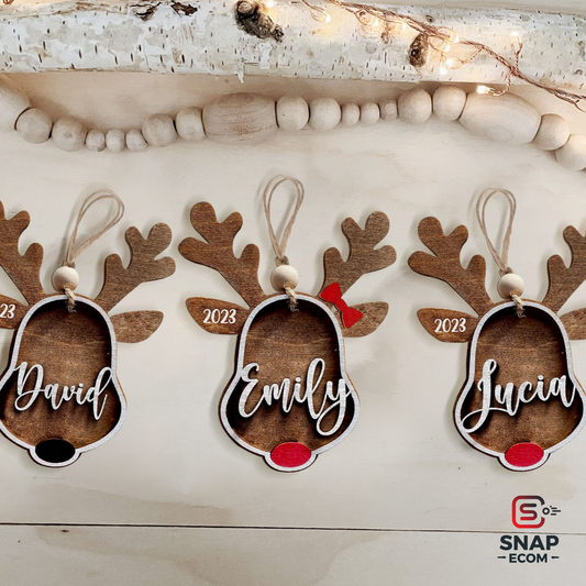 Personalized Stocking Tags Reindeer Tag CF03