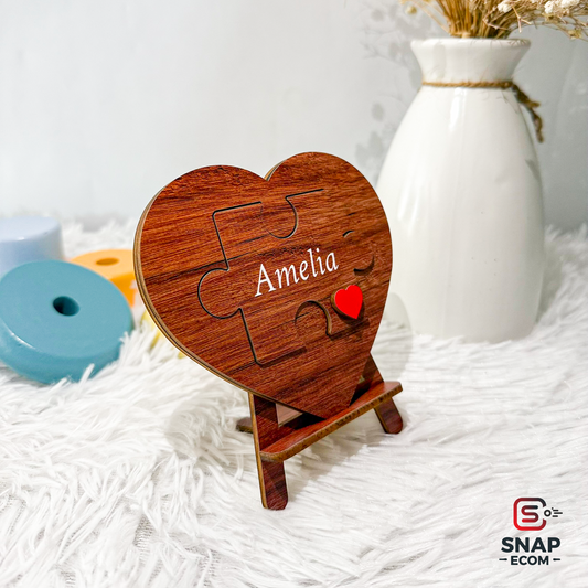 Personalized Heart Puzzle Plaque
