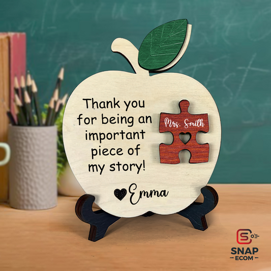 Personalized Apple Puzzle Piece Sign AP01