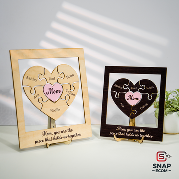Personalized Heart Puzzle Mom Sign MS06