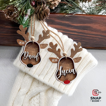 Personalized Stocking Tags Reindeer Tag CF03