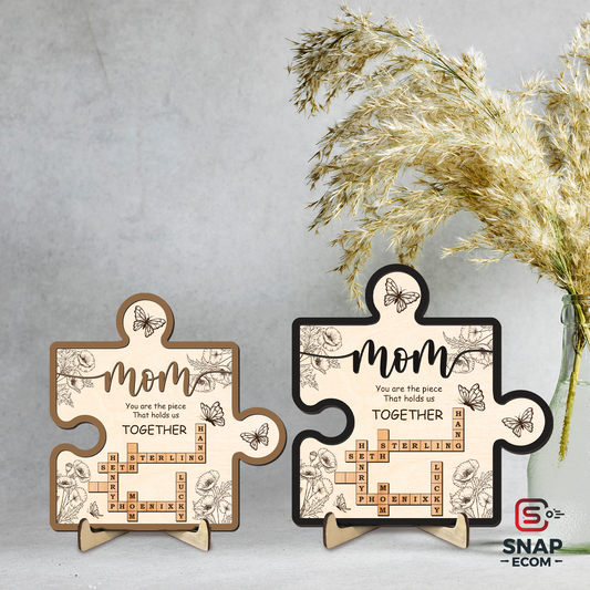 Personalized Puzzle Mom Sign with Crossword Names