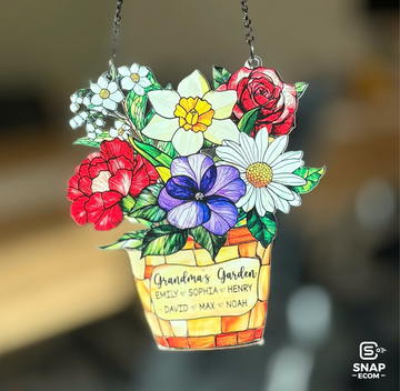 Personalized Grandma's Garden suncatcher acrylic 1 layer