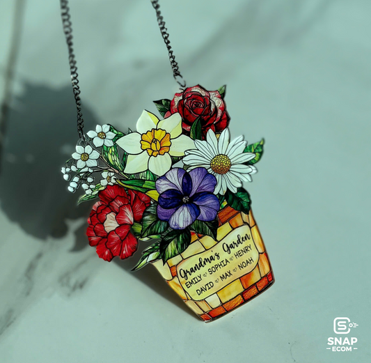 Personalized Grandma's Garden suncatcher acrylic 1 layer