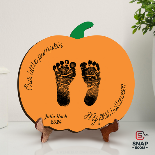 Personalized Halloween Pumpkin Footprint Sign FT25