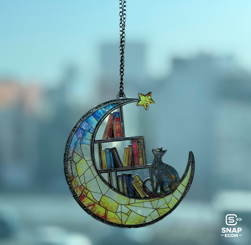 Personalized Cat Book Suncatcher 1 layer