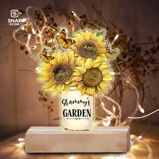 Personalized Sunflower Mother's Day Night Light Gift
