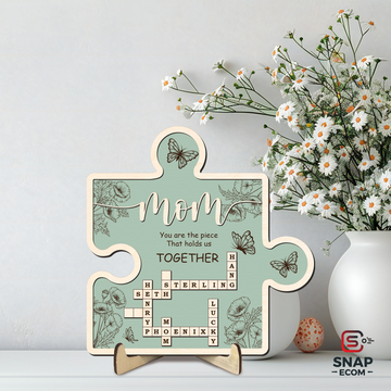 Personalized Puzzle Mom Sign with Crossword Names