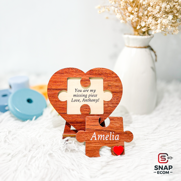 Personalized Heart Puzzle Plaque