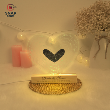 Custom Heart Acrylic Night Light – Personalized and Unique Lighting