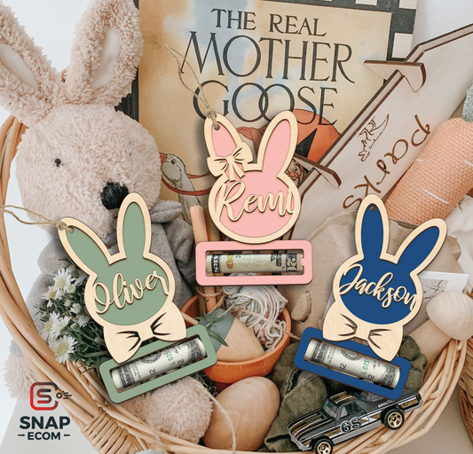 Personalized Easter Rabbit Money Holder