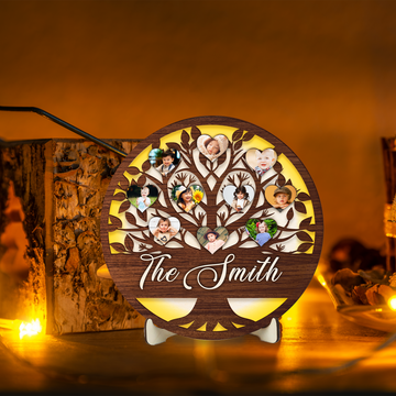 Family LED Light Wooden Sign