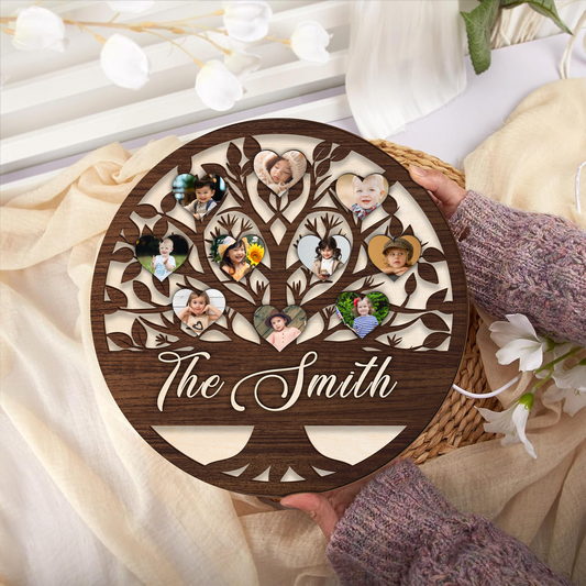 Family LED Light Wooden Sign