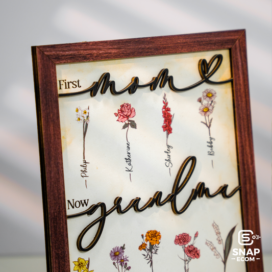 First Mom, Now Grandma Wooden Sign Pattern MX03