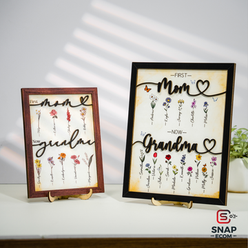 First Mom, Now Grandma Wooden Sign Pattern MX03