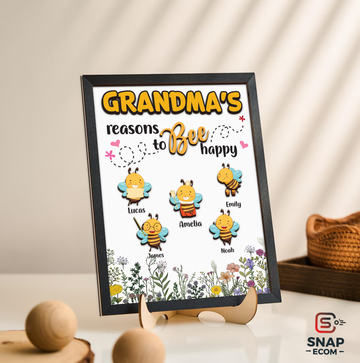Personalized Grandma's reason to Bee happy Mother’s Day Wooden Sign