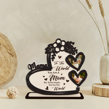 Personalized Floral Mom Heart Stand