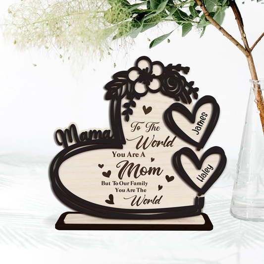 Personalized Floral Mom Heart Stand