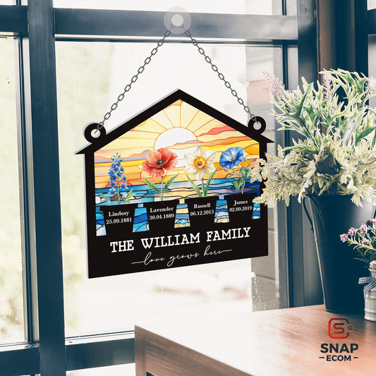 Personalized Flower Garden Family Suncatcher