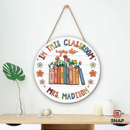 Personalized Teacher Flower Door Sign – A Welcoming Touch for Any Classroom - DT17