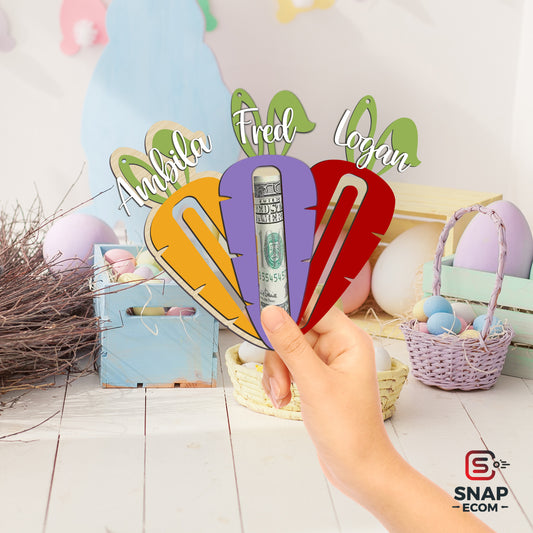 Personalized Carrot Money Holder Easter