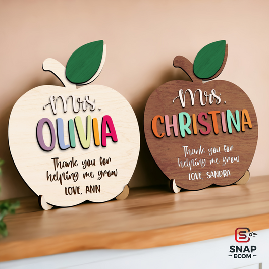 Personalized Teacher Appreciation Apple Ornament - AP04