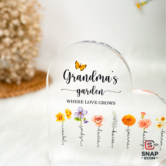 Personalized Mom Flowers Plaque