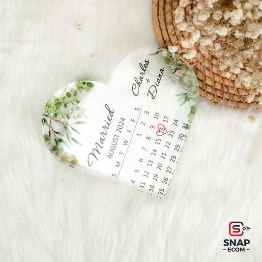 Personalized Wedding Date Calendar Plaque
