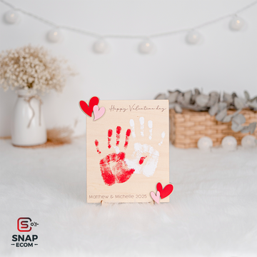 Valentine's Day Couple Handprint Wood Sign