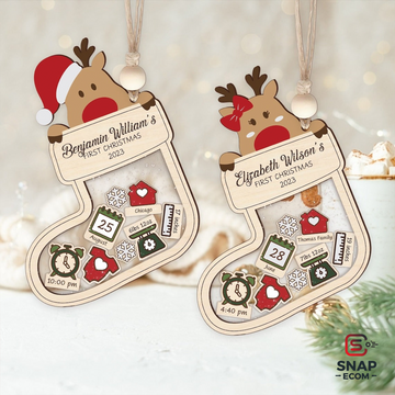 Personalized Baby Stocking Shaking Ornament