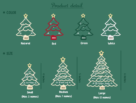 Personalized Family Christmas Tree Ornament