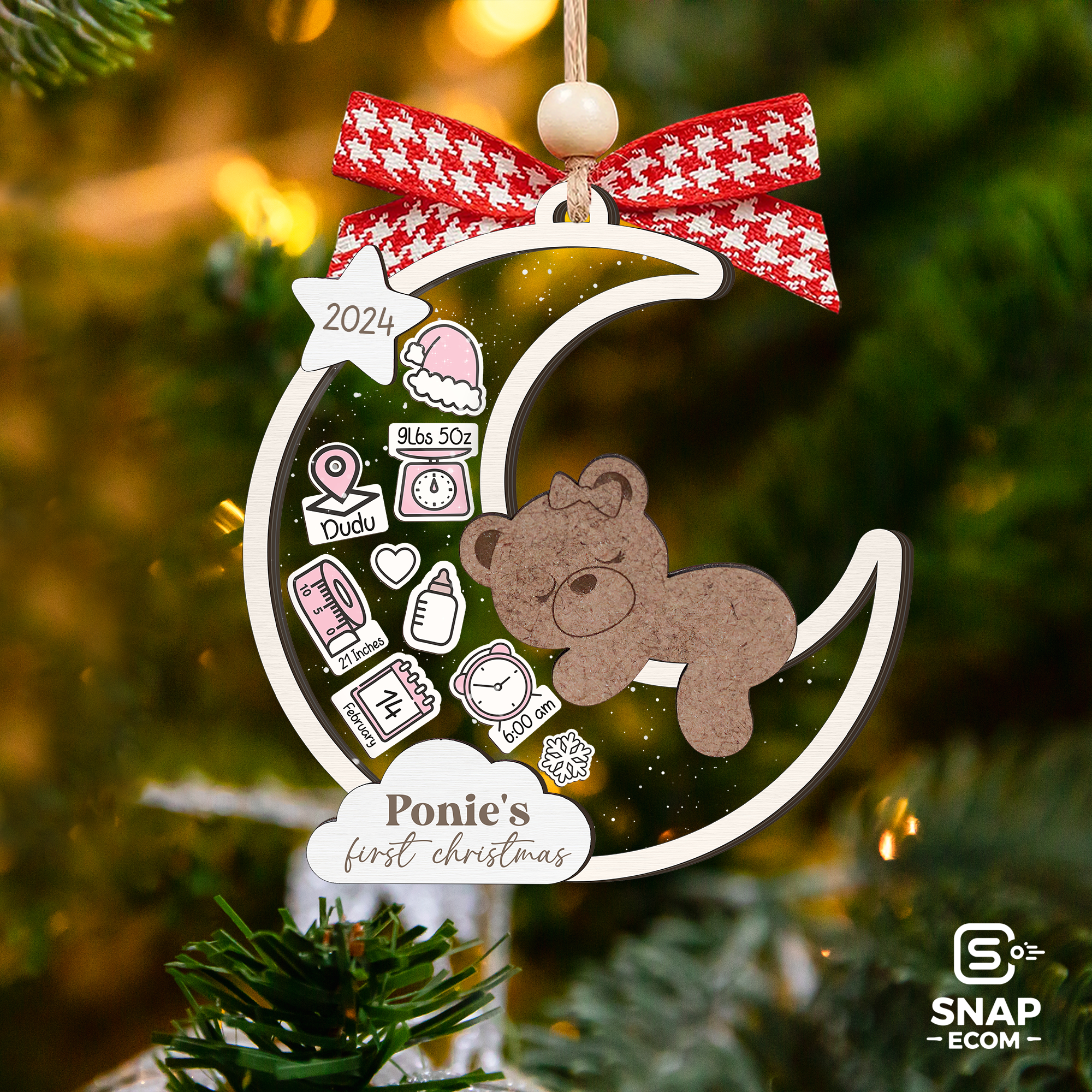 Personalized Baby Bear Shaking Ornament CF85