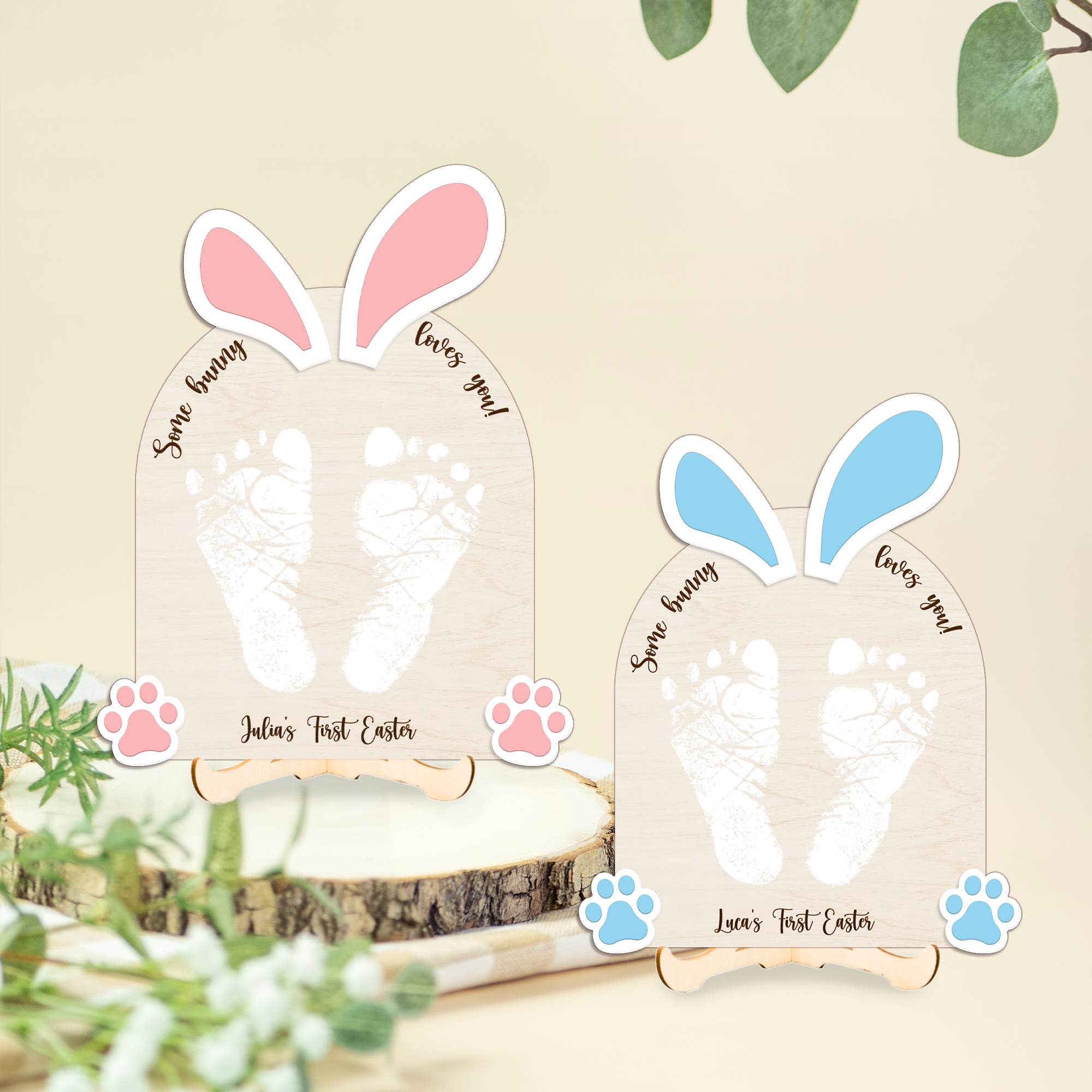 Personalized Easter Footprint Sign