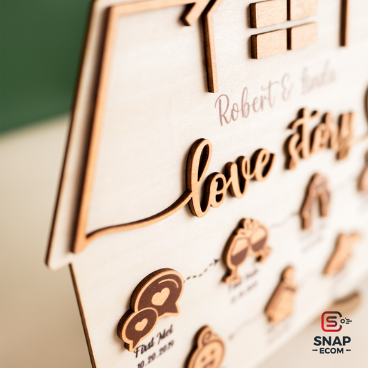 Personalized Love Story House Shape