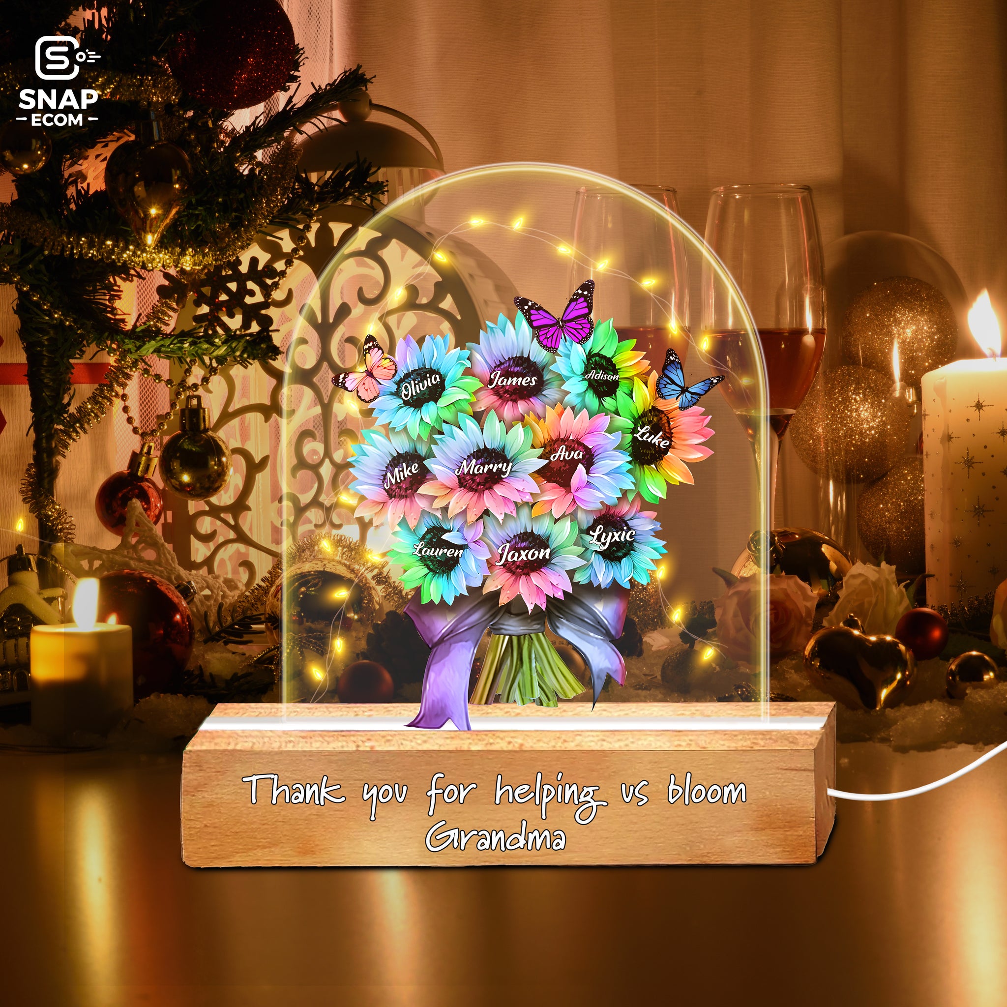 Personalized Colorful Sunflower Mother's Day Night Light Gift