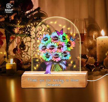 Personalized Colorful Sunflower Mother's Day Night Light Gift