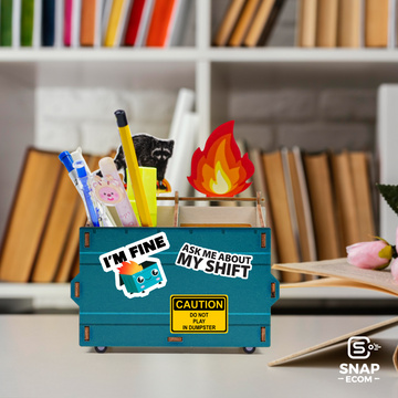 Dumpster Fire Pencil Holder Note Card