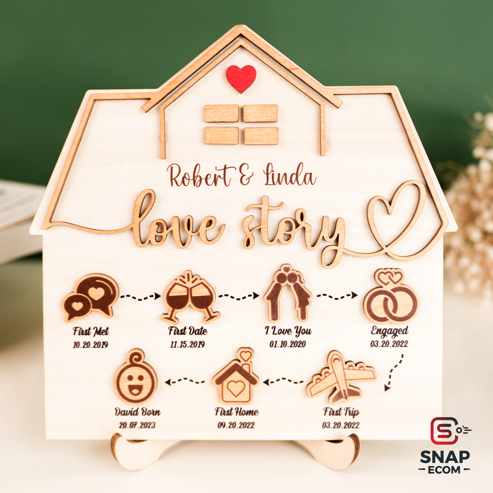 Personalized Love Story House Shape