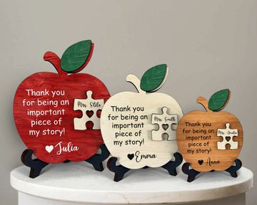 Personalized Apple Puzzle Piece Sign AP01