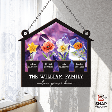 Personalized Flower Garden Family Suncatcher