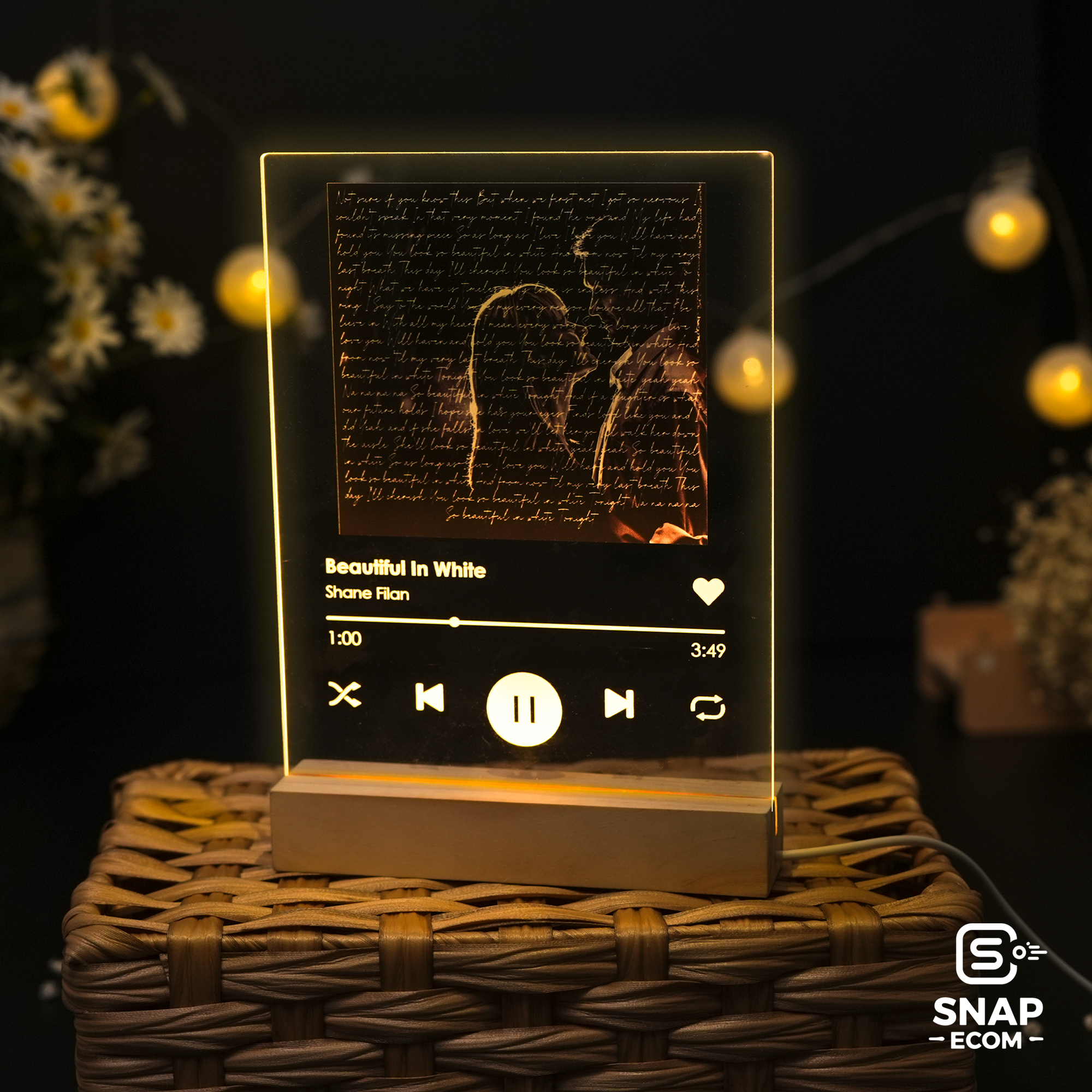 Personalized Photo Song Plaque Night Light