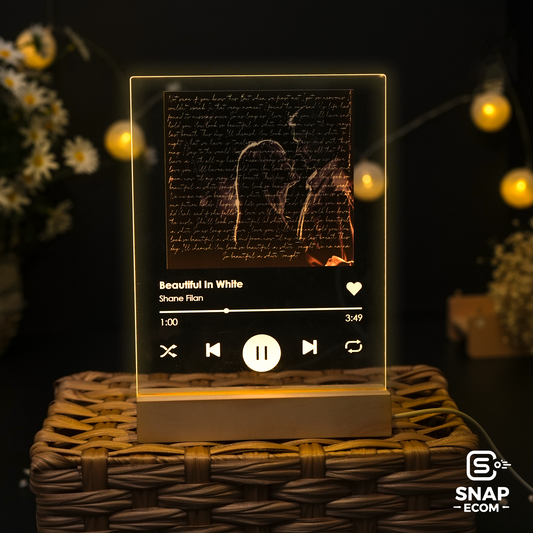 Personalized Photo Song Plaque Night Light