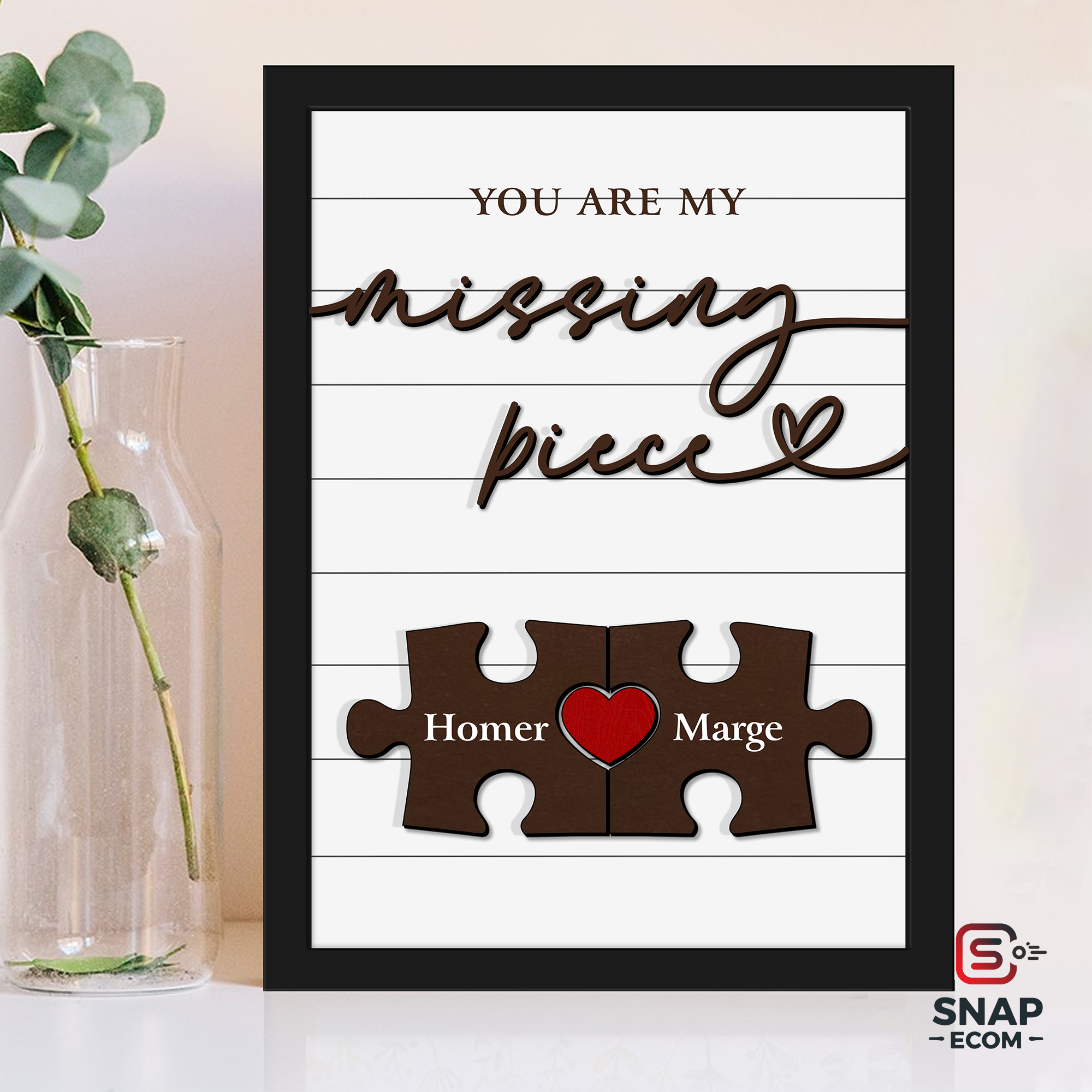 Personalized Puzzle Couple Wooden Sign