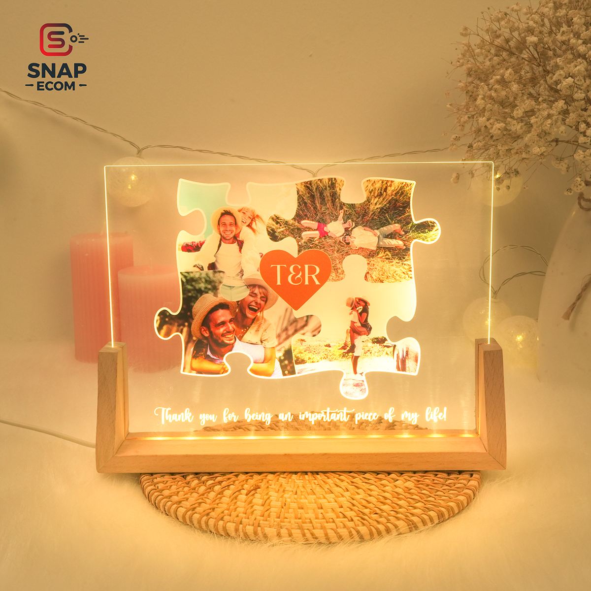 Personalized Puzzle Photo Album Acrylic Night Light - NLRE