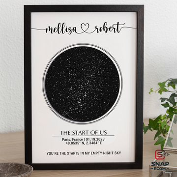 Personalized Star Map Night Sky Constellation Couple Wooden Sign Wall Art