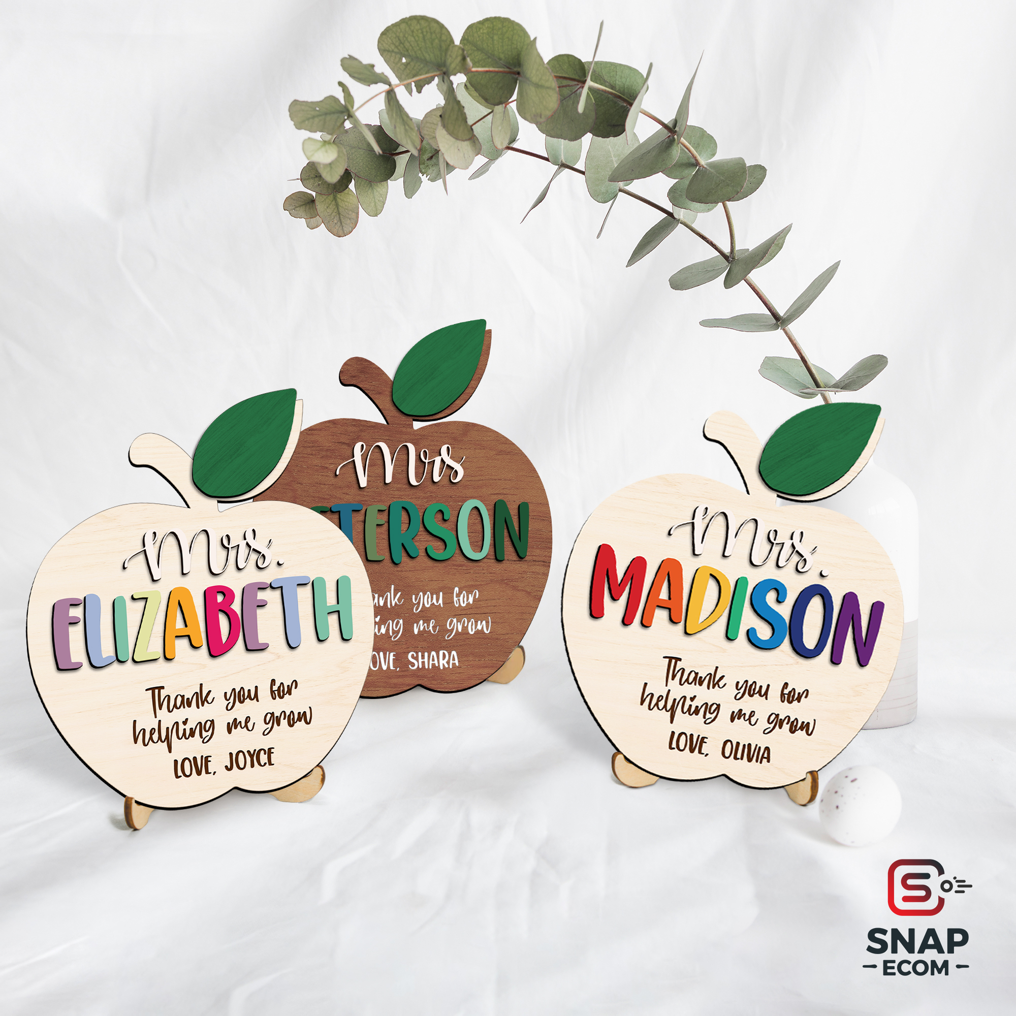 Personalized Teacher Appreciation Apple Ornament - AP04