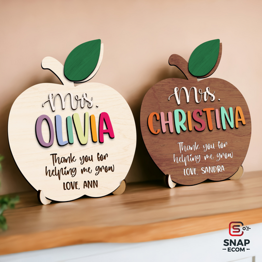 Personalized Teacher Appreciation Apple Ornament