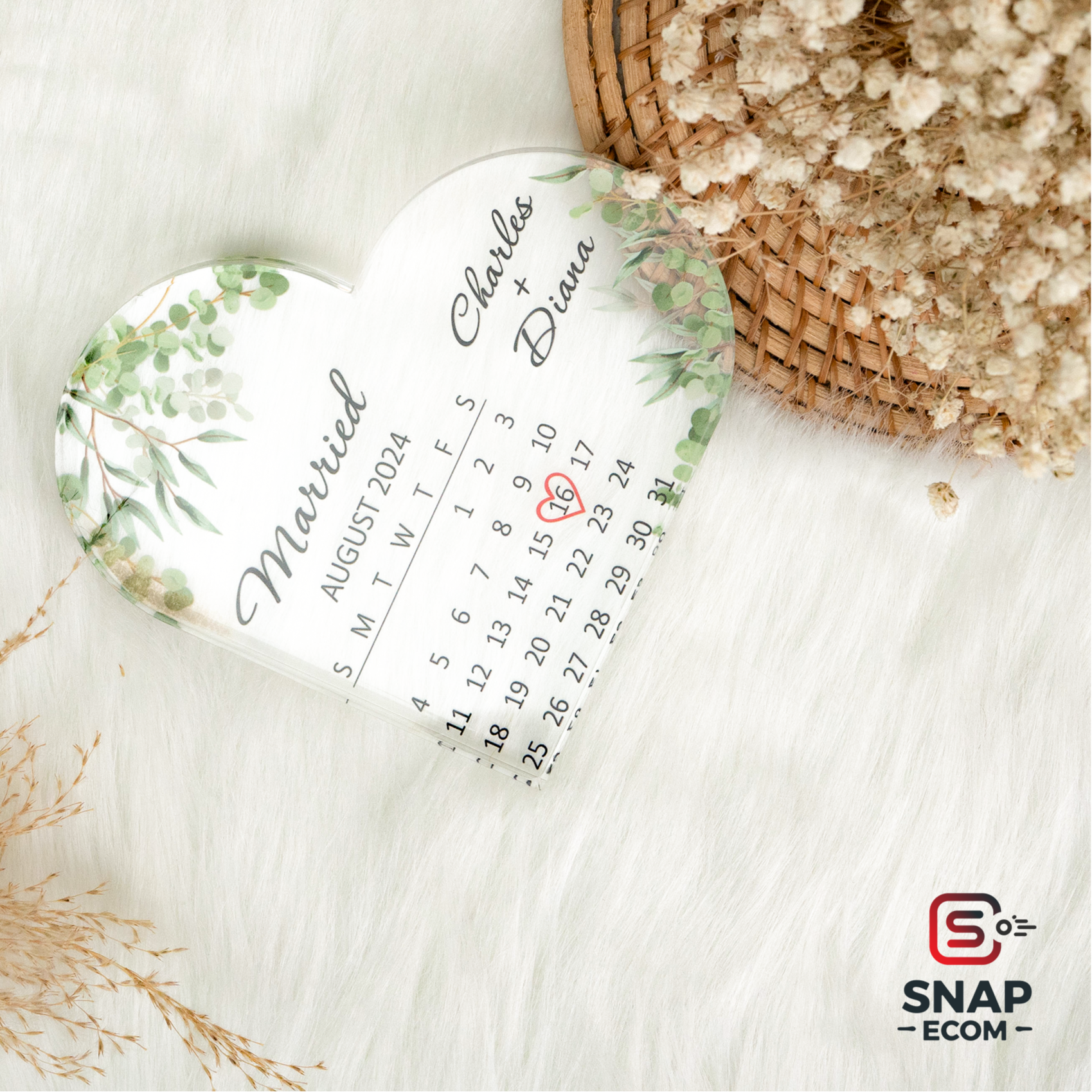 Personalized Wedding Date Calendar Plaque